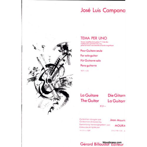 CAMPANA JOSE-LUIS - TEMA PER UNO, VERSION SIMPLIFIEE DE LA PIECE N°1 DES 5 PIECES - GUITARE