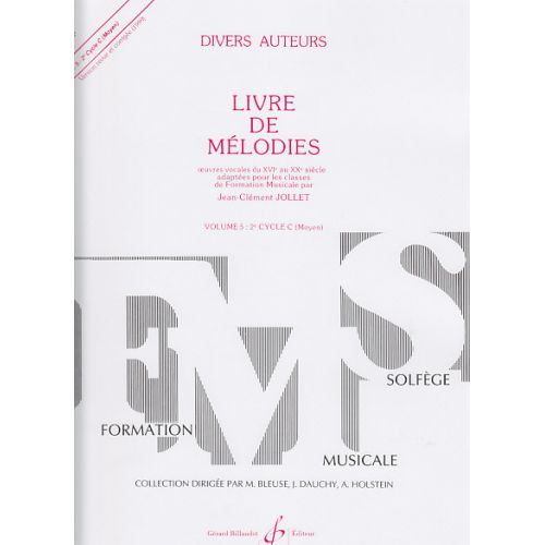 BILLAUDOT JOLLET JEAN-CLEMENT - LIVRE DE MELODIES VOL.5