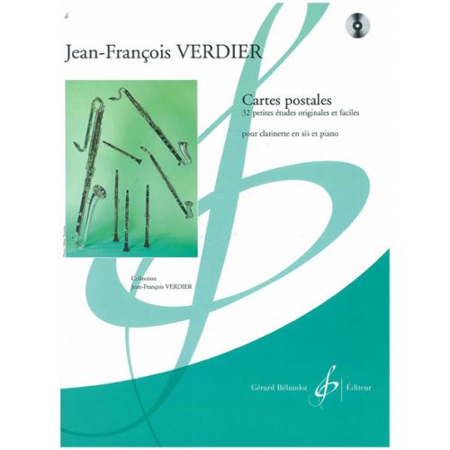 VERDIER JEAN-FRANCOIS - CARTES POSTALES + CD - CLARINETTE SIB, PIANO