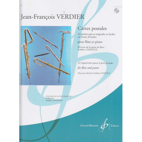 BILLAUDOT VERDIER J.F. - CARTES POSTALES + CD - FLUTE, PIANO