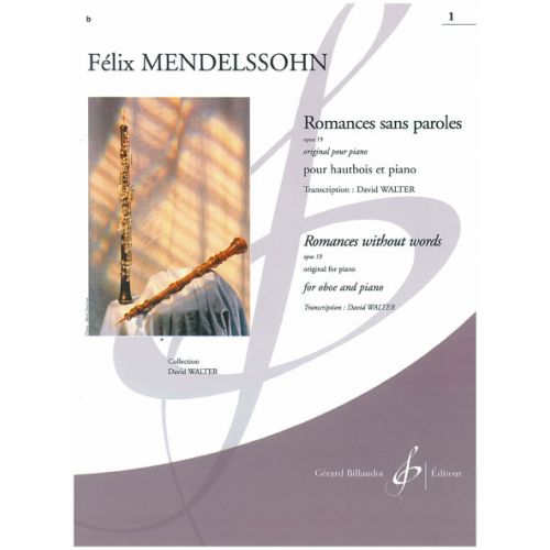 MENDELSSOHN-BARTHOLDY F. - ROMANCES SANS PAROLES OP. 19 VOL.1 - HAUTBOIS, PIANO