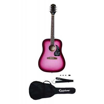 EPIPHONE STARLING ACOUSTIC GUITAR PLAYER PACK HOT PINK PEARL