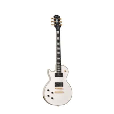 LES PAUL CUSTOM ORIGINS MATT HEAFY + ETUI BONE WHITE GAUCHER ARTIST IBG