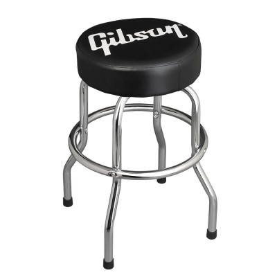 GIBSON ACCESSORIES Home Office And Studio Premium Playing Stool, Standard Logo, Short Chrome
