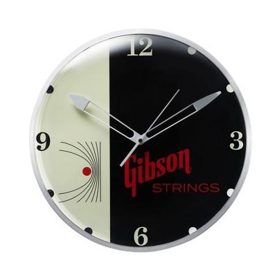 GIBSON ACCESSORIES Home Office And Studio Gibson Vintage Lighted Wall Clock - Strings Sign
