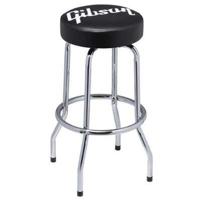 GIBSON ACCESSORIES Home Office And Studio Premium Playing Stool, Standard Logo, Tall Chrome