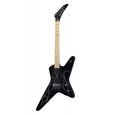 ARTIST TRACII GUNS GUNSTAR VOYAGER BLACK METALLIC AND SILVER GHOST FLAMES