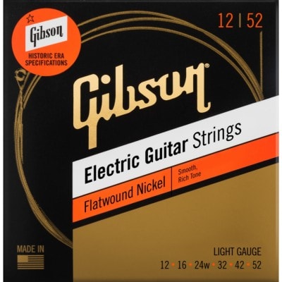 GIBSON GEAR FLATWOUND ELECTRIC GUITAR STRINGS LIGHT