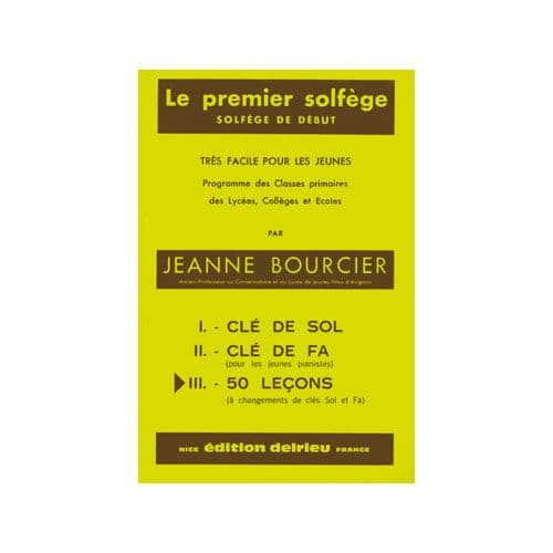 BOURCIER JEANNE - PREMIER SOLFEGE VOL.3 - LES 2 CLES