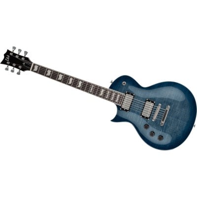Ltd Guitars Ec Modele 200 Bleu Flamme Transparent Gauchere
