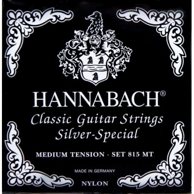 HANNABACH CORDES GUITARE CLASSIQUE SERIE 815 MEDIUM TENSION SILVER SPECIAL MI1