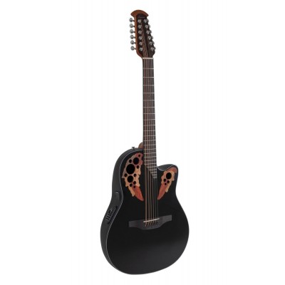 OVATION Celebrity Elite Mid Cutaway 12 Cordes Noir