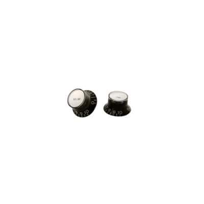 PARTS TOP HAT KNOBS W/ SILVER METAL INSERT BLACK 4 PACK