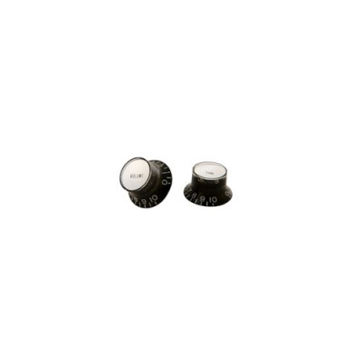 GIBSON ACCESSORIES PIECES DETACHEES TOP HAT KNOBS W/ SILVER METAL INSERT BLACK 4 PACK