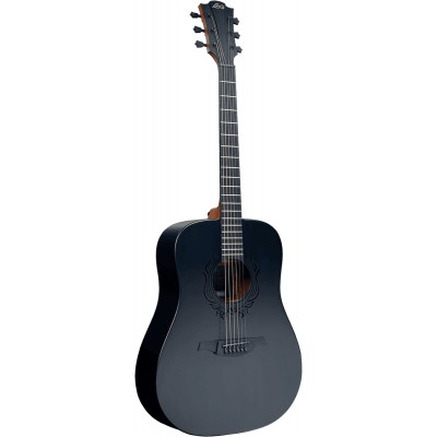 LAG LE18-SK3D SKULLTURE DREADNOUGHT BLACK SATIN SKULL