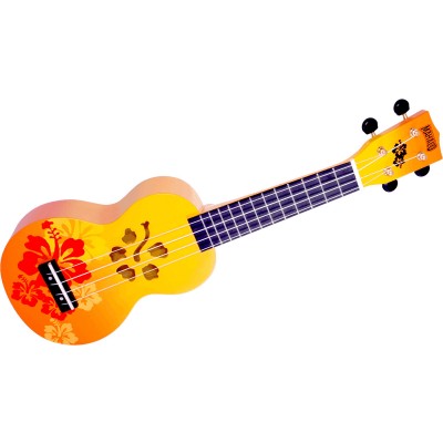 Ukuleles Soprano Hibiscus Flowers Finish Hibiscus Flowers Orange Bright