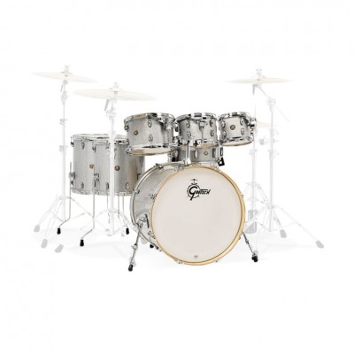 Gretsch Drums Catalina Maple 7 Futs22/8/10/12/14/16/14sd Silver Sparkle Cm1-e826p-ss Gris Paillette