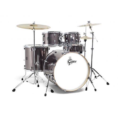 Gretsch Ge2-e825tk-gs - New Energy Fusion 22 Grey Steel + Cymbales Sabian Sbr