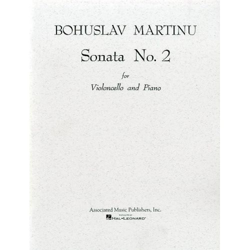 HAL LEONARD MARTINU BOHUSLAV - SONATE N°2 - VIOLONCELLE ET PIANO