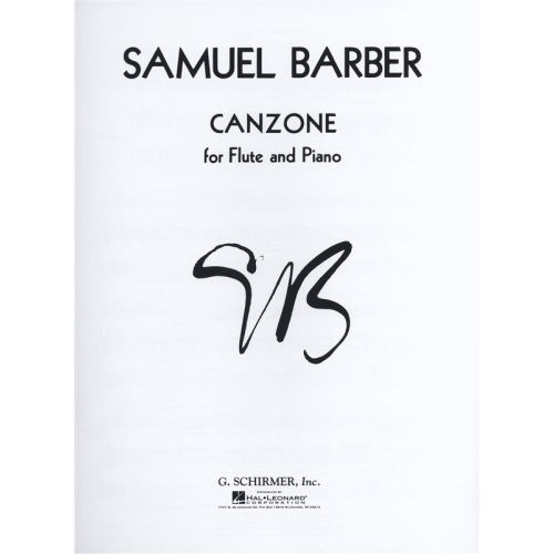 SAMUEL BARBER CANZONE - FLUTE