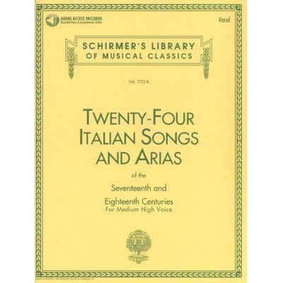 24 ITALIAN SONGS & ARIAS OF THE 17th & 18th CENTURIES - MEDIUM HIGH VOICE + MP3