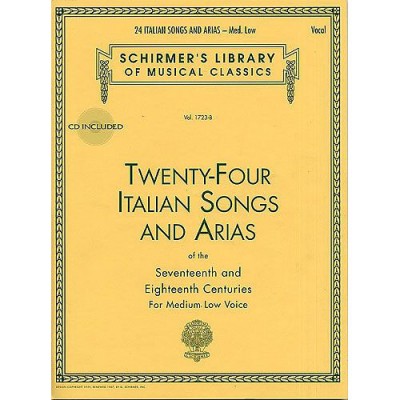 HAL LEONARD 24 ITALIAN SONGS & ARIAS 17 & 18 TH MEDIUM LOW + MP3