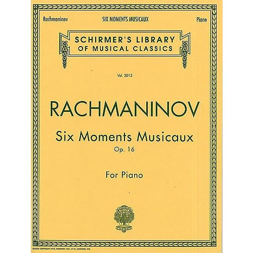SCHIRMER Sergei Rachmaninov - Six Moments Musicaux Op.16 - Piano Solo
