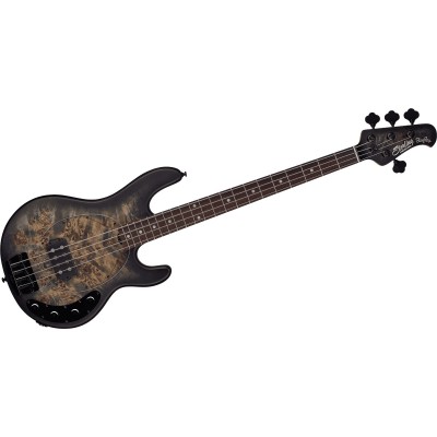 Sterling By Music Man Stingray - Poplar Burl Trans Black Satin