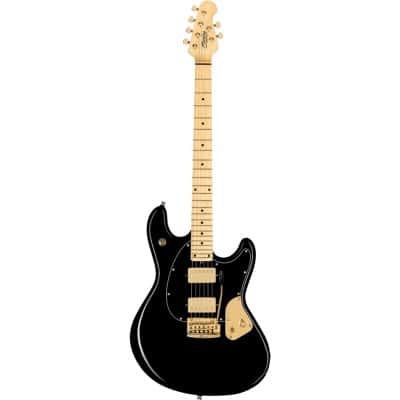 STERLING BY MUSIC MAN STINGRAY BLACK JARED DINES SIGNATURE GOLD