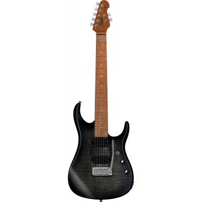 STERLING GUITARS Jp15 7 Flame Maple Top Trans Black Satin