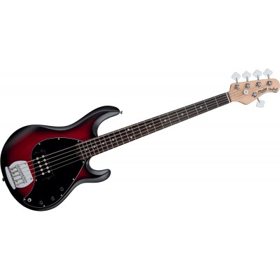 Sterling By Music Man Stingray Ruby Red Burst Satin, 5-cordes