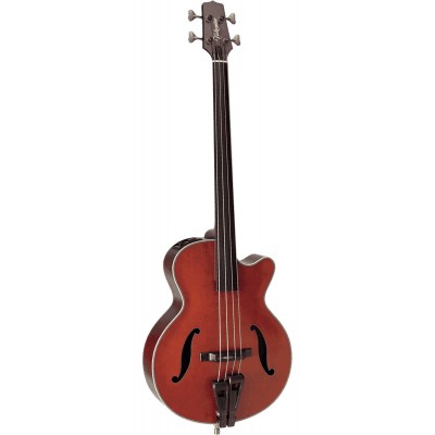 DB10 F-Hole Bass CW Fretless Red Stain