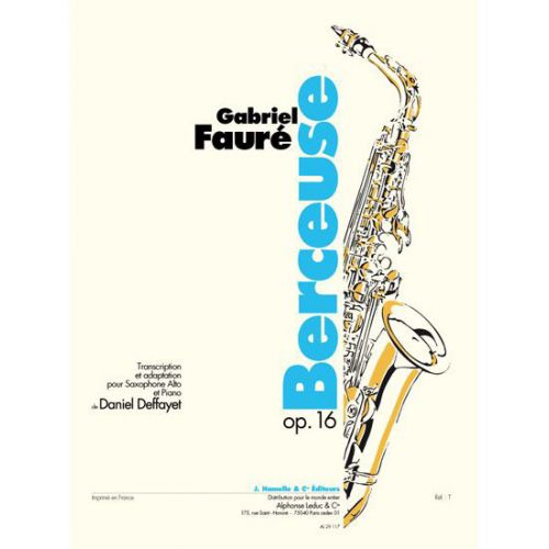 FAURE GABRIEL - BERCEUSE OP.16 - SAXOPHONE, PIANO