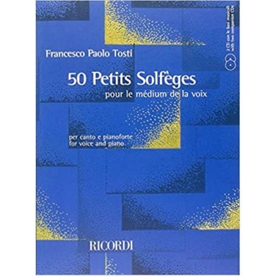 RICORDI PAOLO TOSTI - 50 PETITS SOLFEGES POUR LE MEDIUM DE LA VOIX - CHANT ET PIANO