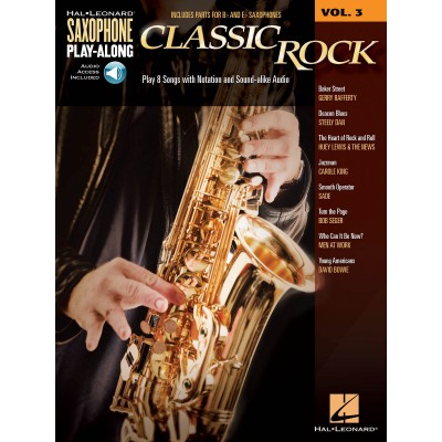 HAL LEONARD SAXOPHONE PLAY ALONG VOL.3 - CLASSIC ROCK + AUDIO EN LIGNE