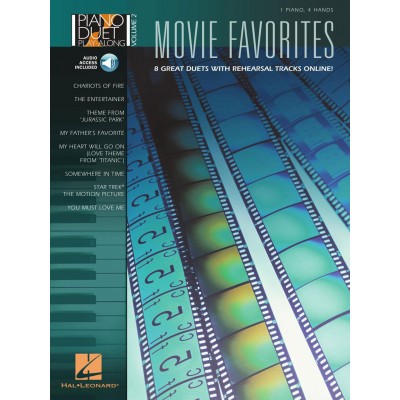 HAL LEONARD PIANO DUET PLAY ALONG VOL.2 - MOVIE FAVORITES 8 DUETS + AUDIO TRACKS