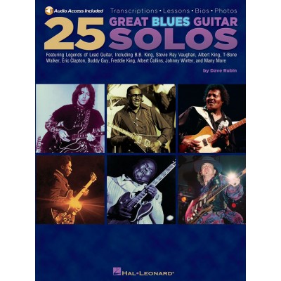 25 GREAT BLUES GUITAR SOLOS WITH TAB GUITAR + AUDIO EN LIGNE - GUITAR TAB