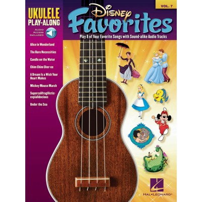 HAL LEONARD UKULELE PLAY ALONG VOLUME 7 DISNEY FAVORITES + AUDIO EN LIGNE - UKULELE