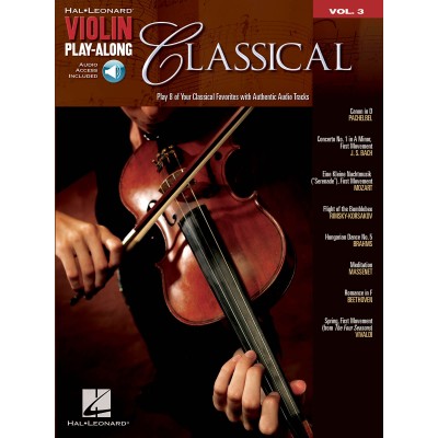 HAL LEONARD VIOLIN PLAY ALONG VOL.3 - CLASSICAL + AUDIO TRACKS