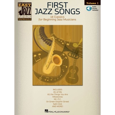 HAL LEONARD EASY JAZZ PLAY ALONG VOLUME 1 FIRST JAZZ SONGS + AUDIO TRACKS - BASS CLEF INSTRUMENTS