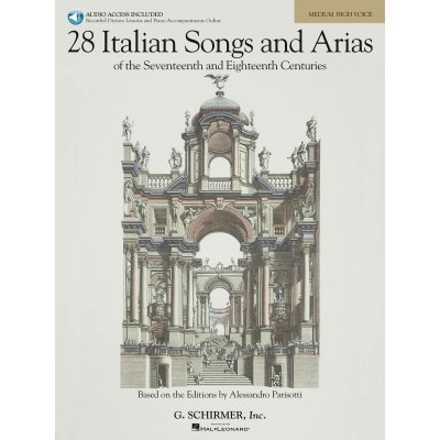28 ITALIAN SONGS AND ARIAS MEDIUM + 2 AUDIO TRACKS - PIANO, CHANT