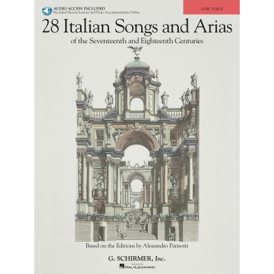  28 Italian Songs And Arias Of 17th And 18th Cent Parisotti Low Voice+ 2cd - Low Voice