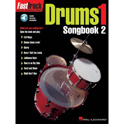 HAL LEONARD FAST TRACK DRUMS ONE SONGBOOK TWO + MP3 - DRUMS