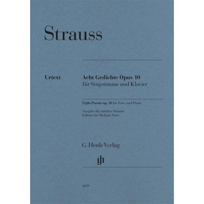 HENLE VERLAG STRAUSS - ACHT GEDICHTE OP. 10 - VOCAL AND PIANO