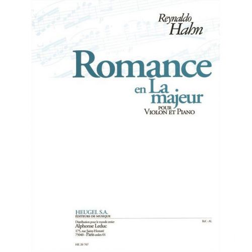 HAHN R. - ROMANCE EN LA MAJ. - VIOLON, PIANO 
