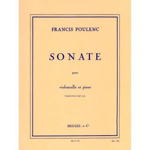 POULENC F. - SONATE POUR VIOLONCELLE ET PIANO