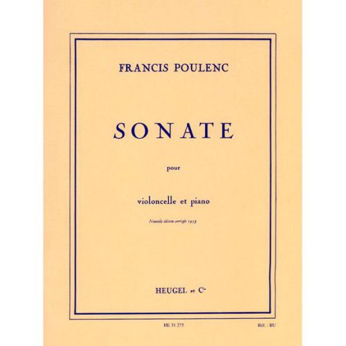 POULENC F. - SONATE POUR VIOLONCELLE ET PIANO
