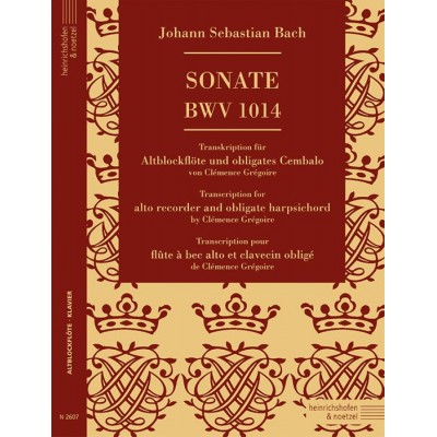 HEINRICHSHOFEN BACH J.S. - SONATE BWV 1014 - FLUTE A BEC ALTO and CLAVECIN OBLIGE (CLEMENCE GREGOIRE)