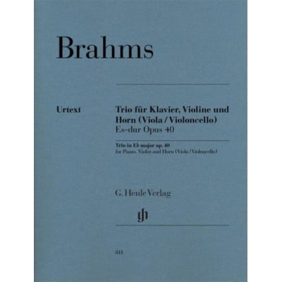 BRAHMS J. - TRIO AVEC COR MI BEMOL MAJEUR OP.40