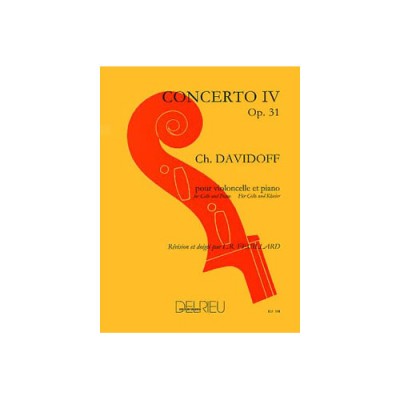 DAVIDOFF KARL - CONCERTO N°4 OP.31 EN MI MIN. - VIOLONCELLE, PIANO